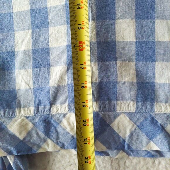 J. Crew Factory Top Cotton Linen Blue White Gingham Sleeveless Front Womens 14 - Picture 12 of 12